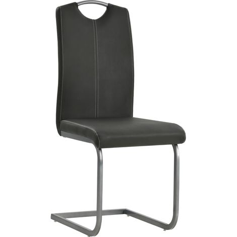 Maison Exclusive - Sedie da Pranzo a Sbalzo 2 pz Grigie in Similpelle