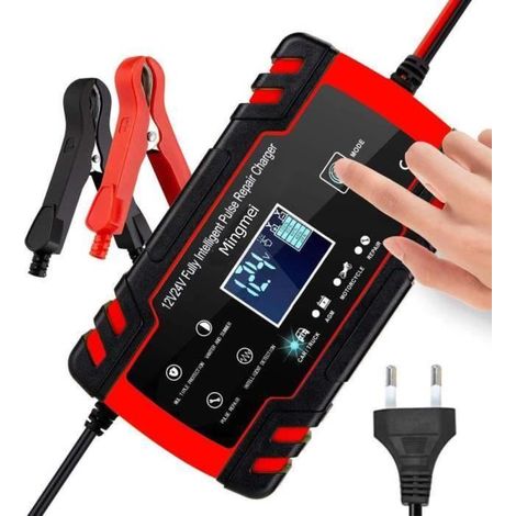 Chargeur Batterie Voiture Intelligent 8A 12V/24V,3 Étapes de Chargeur Batterie et Automatique Réparation Fonction Camion, AGM (1/4)