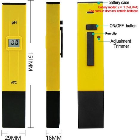 Medidor de pH digital,medidor de pH digital de bolsillo: función de calibración automática y rango de medición de 0,00 a 14,00 (1/4)