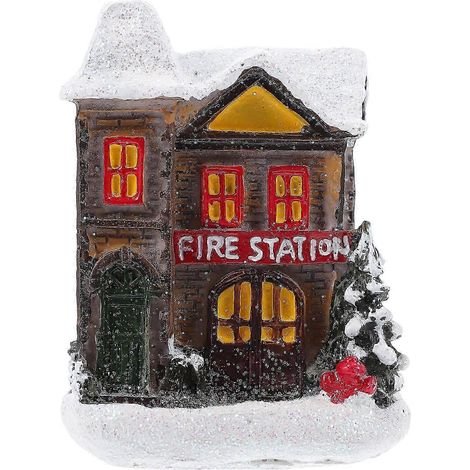 Weihnachtsdekoration aus Kunstharz, kleines Haus, Heimschmuck, Weihnachtsgeschenk (1/2)