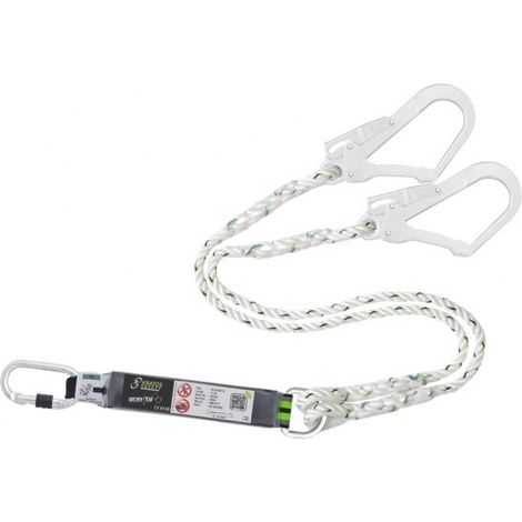 KRATOS SAFETY - Longe toronnée 1.50 m en fourche avec absorbeur d'énergie et mousquetons FA5010117 et FA5020755 (1/3)