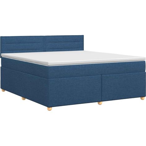 Maison Exclusive - Lit boxspring avec matelas Bleu 160 x 200 cm Tissu (1/5)