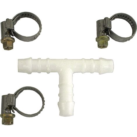 Giunzione per tubi a "T" + 2 fascette - 8 mm = 5/16”