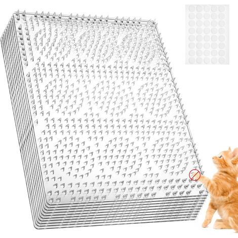 10 Pièces Tapis Anti-Chat Transparent 40 x 33 cm – Picots Dissuasifs de 2,5 cm pour Canapé, Jardin & Plantes – Répulsif Flexible et Découpable, Protection Meuble Contre Griffures (1/5)