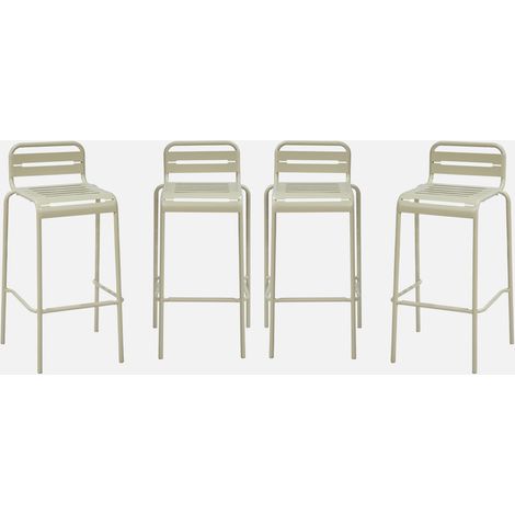 Set di 4 sedie da bar da giardino in acciaio (1/5)