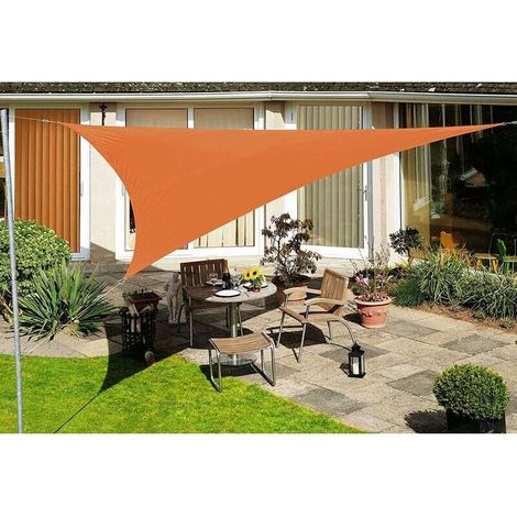 Parasols et voiles d'ombrage,Toile d'ombrage,Voile Triangulaire,Auvent Tissu imperméable à l'eau, Une Protection des Rayons UV,Résistant et Respirant,pour Jardin Terrasse Balcon (Orange, 4 X 4 X 4 (1/3)