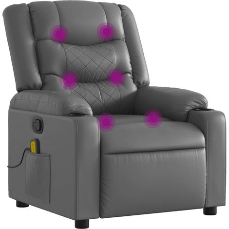 Maison Exclusive - Massagesessel Relaxsessel Grau Kunstleder