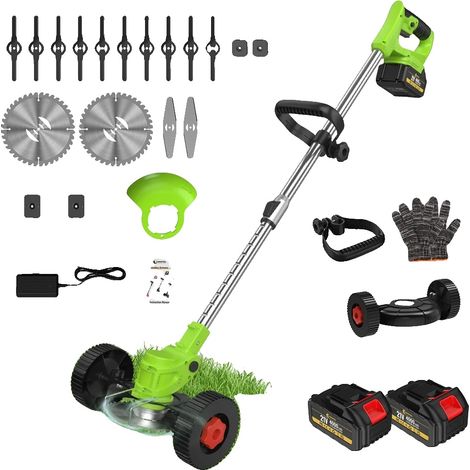 Unkrautbürstenrad, Hochkohlenstoffstahl, 6/8 Zoll Kompatibilität, Grün 2 Batterie (1/2)