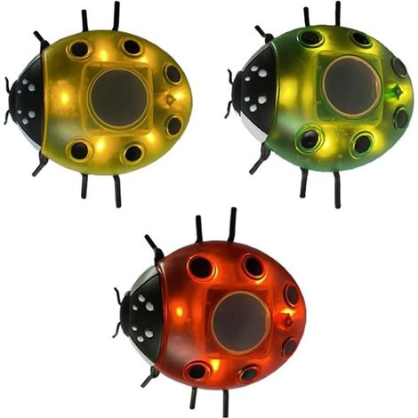 3 lampes murales solaires coccinelle en métal étanche, décoration murale mignonne pour balcon clôture cour et jardin (1/5)