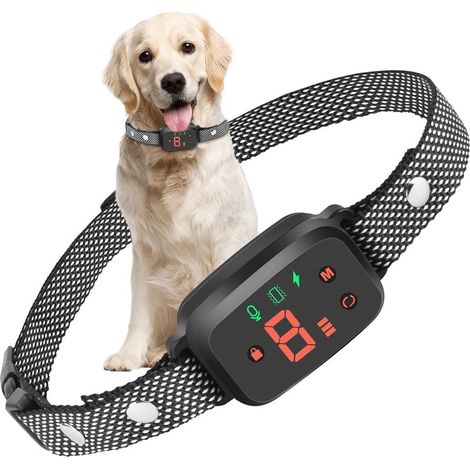 Anti-aboiement Intelligent. Collier de Dressage Intelligent. 4 Modes.Réglable 8 Niveaux de Sensibilité.Étanche IP67.Collier Anti Aboiement Chien pour Petits Moyen Grand Chiens (1/5)