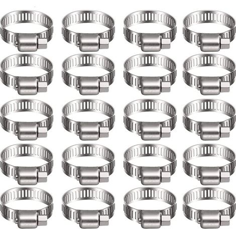 20 collier de serrage tuyau arrosage en acier inoxydable, collier serflex inox metal 1016mm, serre flex serrage métallique pour d'engrenage conduits de carburant plomberie automobile piscine (1/5)