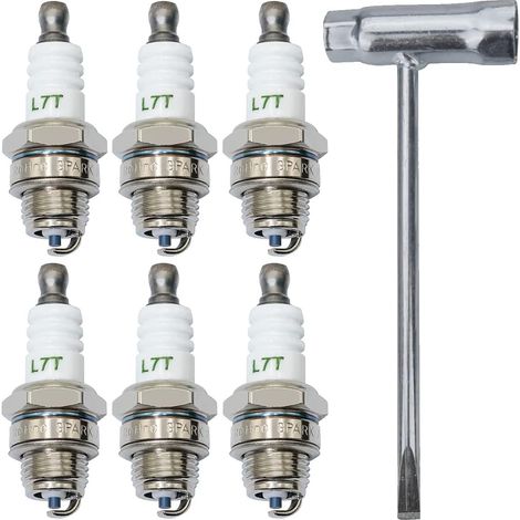 L7T BPMR7A Bougie d'allumage pour STIHL 009 010 011 012 015 MS170 MS170C MS171 pour Husqvarna 36 41 61 66 136 137 141 142, Remplace pour BPM7A BM6A RCJ6Y RCJ7Y WSR5F WS8E (1/5)