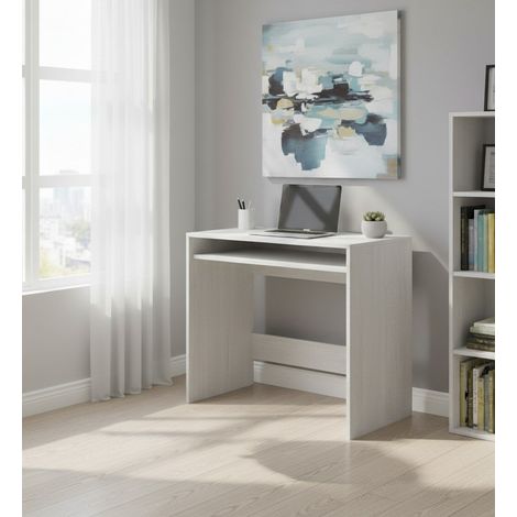 Scrivania - un Ripiano Supporto pc, Bianco Anticato, -, 79x43x78h cm Asuncion