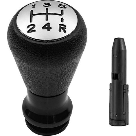 5-Gang-Schaltknauf und Wandler 106 107 205 206 207 301 306 307 308 406 407 605 807 2008 3008 5008 C2 C3 C4 B6 B9, silberne Abdeckung