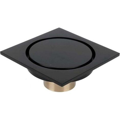 Siphon de Sol de Douche Carré, 10cm Salle de Bain Douche Sol Drain éGouttoir avec Couvercle Amovible Rond pour Cuisine HôTel Salle de Bain Accessoire