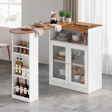 Mobilier de bar blanco en MDF 150 x 80 x 105,5 cm (1/5)