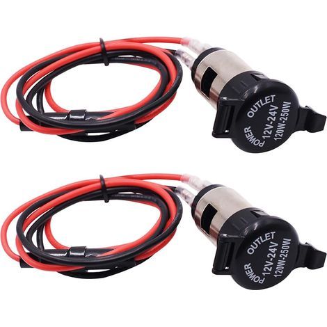 2 Pieces Cigarette Lighter Plug, Marine Grade Waterproof Cigarette Lighter Plug, Waterproof Electric Cigarette Lighter Connector for Motorcycle, For Most Cars, Motorcycles (1/4)