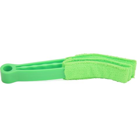 Chiffon de nettoyage multifonctionnel en microfibre pour grilles d'aération de voiture, idéal pour les fenêtres, les stores, les volets et les ventilateurs (vert). (1/5)