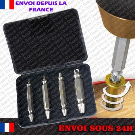 Herramientas - DAX - Extractor de tornillos - Juego de 4 piezas - Acero endurecido - Compatible con todas las brocas