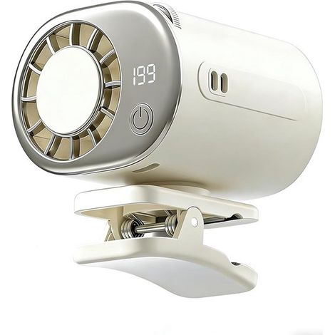 Ventilatore a clip - Ventilatore da tavolo - Ventilatore da tavolo senza fili - 199 impostazioni di velocità del vento - Rotazione a 360° - Batteria da 2000 mAh - Adatto per passeggini, biciclette, om