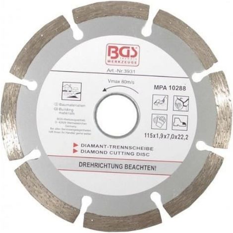 Disque À Tronçonner - 115 Mm - Coupe Sèche - Pour Meuleuse Angulaire - 1 Pièce
