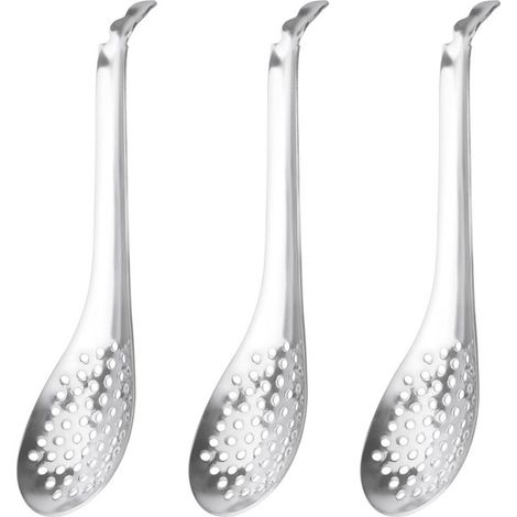 Juego de 3 cucharas para caviar - Cucharas ranuradas de acero inoxidable para esferificación (1/5)