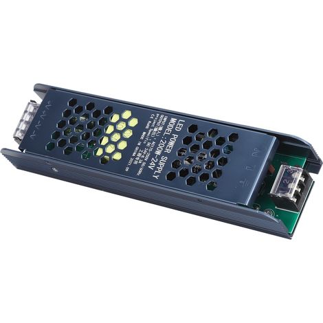 24V 200W LED-Netzteil, schwarzer Transformator, lange Ausführung, 175–250V AC, 8,3A, wasserdichter Treiber für LED-Streifen (1/5)