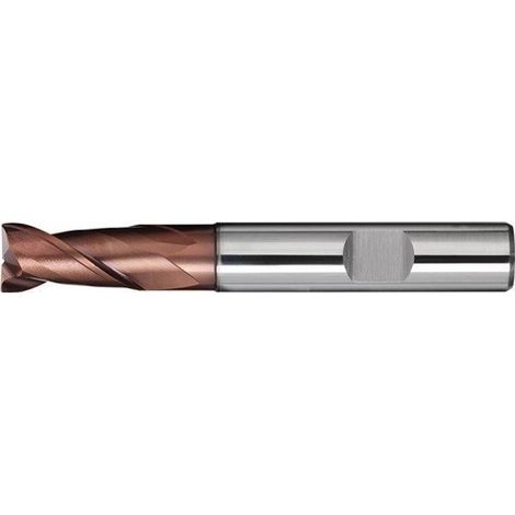 Fresa de ranura DIN 6527L tipo N D.8mm inserto L.25mm carburo macizo TiAlN HB Z.2 PROMAT
