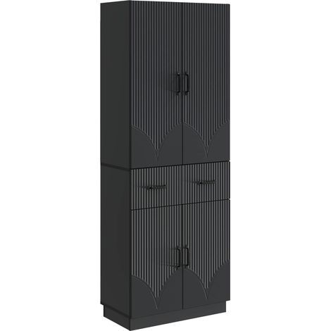 vidaXL Cabinet Set 2 pcs Black Engineered Wood