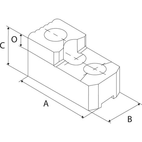 Mâchoire rapportée dure 1.5x60Denture 103x52x50mm N21 Kitagawa (1/3)