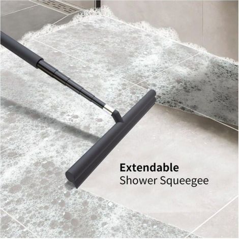 Raclette de Douche 23.5-95cm，Raclette Salle de Bain avec Support en Silicone Raclette Douche Noyau Acier Inoxy, Raclette à Vitres (1/4)
