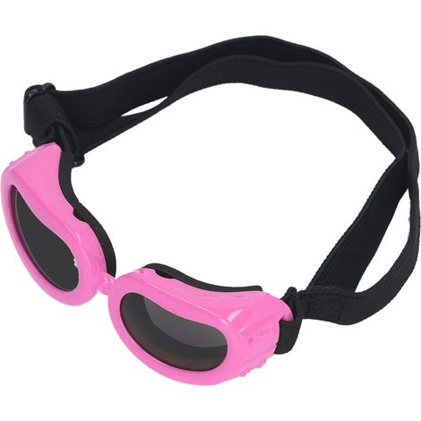Lunettes de protection UV pour chien, avec bandoulière réglable, coupe-vent et monture souple, pour chat (rose). (1/5)