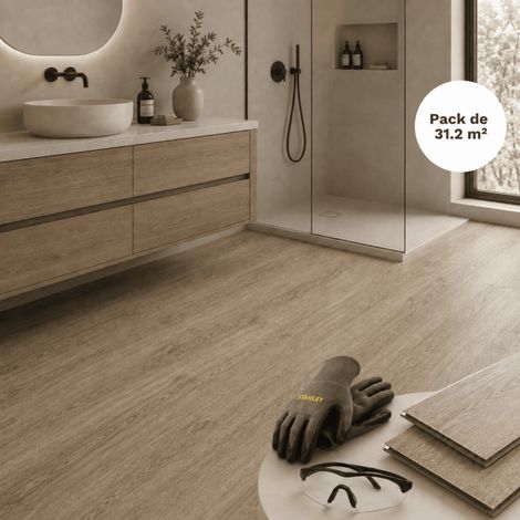 SPC Vinylboden Klick-System 31,2 m² - Zeder Patina Optik - Integrierte Trittschalldämmung, 0,5 mm Nutzschicht (1/5)