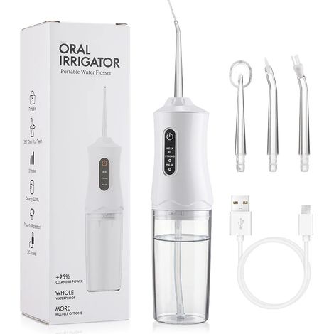 Hydropulseur électrique portable (220 ml), avec 4 embouts (1/5)