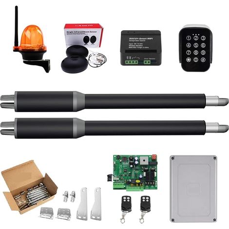 Kit d'ouvre-portes automatiques Double ouvre-porte moteur système de moteur porte automatique AC220V/AC110V pilote de porte battante actionneur plus proche ouvreur de costume parfait pour accessoires (1/5)