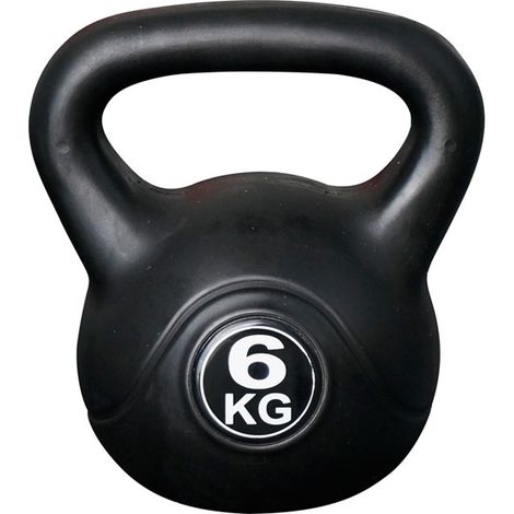 Fitness-Gewicht - 6kg - Schwarz - Kunststoff-Training-Glockengewicht für Hantel-Außenbereich