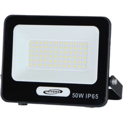 TrAdE Shop Traesio - Faro Proiettore Smd Led Floodlight 50 W Slim Ip65 Luce 3000k 4000k 6500k Ek05-50w - Nero-Bianco Freddo - (1/4)