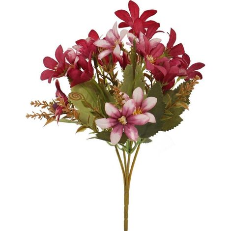 Bouquet con cinque rametti di piccoli fiori, di colore rosa scuro. (1/4)