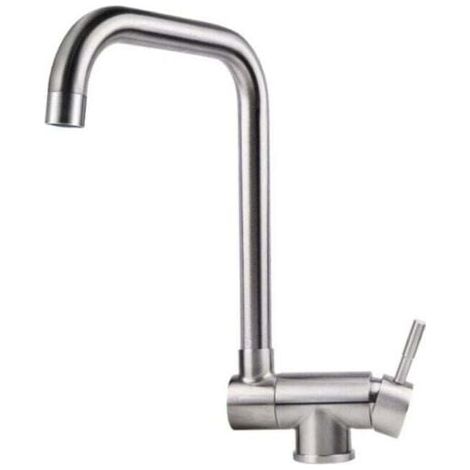 SNQ – Robinet de cuisine rabattable – Mitigeur évier repliable en acier inoxydable – Bec pivotant 360° – Jet doux anti-éclaboussure (1/4)