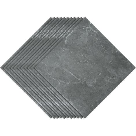 Randaco PVC Bodenbelag - Selbstklebende Fliesen - Betoneffekt - 30 cm x 30 cm x 1,5 mm - Dicke 1,5 mm - Hellgrau -ca.2m² / 22 Fliesen