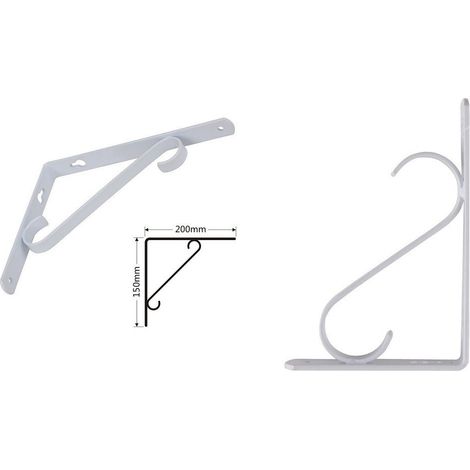 Kaela - Set 2 Pz Reggimensola Supporto Staffa Angoliere Rinforzo 200x150 Mm Bianca 91285 - (1/2)