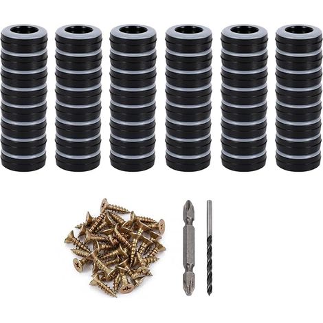 19 mm 48 PTFE Furniture Sliders for Screws, Round PTFE Furniture Gliders with 2 Drills, Furniture Sliders for Chairs, Tables, Sofas, Cabinets and Office Floor Protection (1/5)