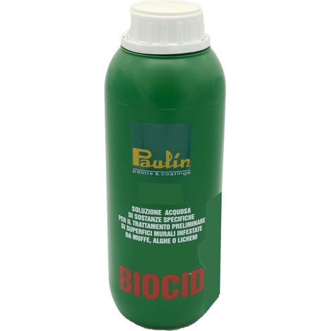 Soluzione acquosa "Biocid" per trattamento muffe e alghe su muri e pavimenti -4 lt