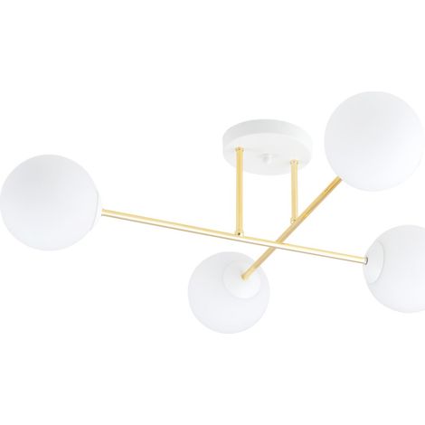 Plafonnier Emibig MAGNUM 4xE14 laiton blanc métal 55cm (1/5)