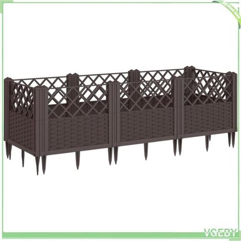 Jardinière - FAFEICY - 368016 - Aspect rotin - Modulaire 8 panneaux - 123,5 x 43,5 x 43,5 cm (1/5)