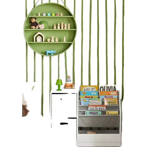 Étagère, Design Adapté aux Enfants, Rangement Multifonction, Blanc