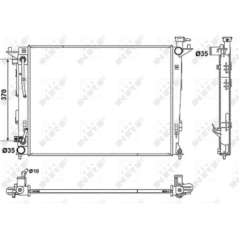 Radiateur, refroidissement du moteur NRF 53051 HYUNDAI 253102S550 253102S650