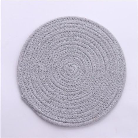 Tapis de Table isolant en corde de coton - - Napperons ronds - Gris - Adulte (1/4)