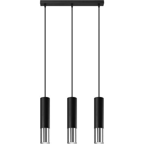 LOOPEZ 3L black/chrome pendant lamp