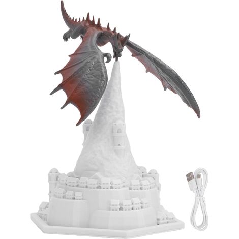 Lampe dragon imprimée en 3D, veilleuse unique à piles, décoration de bureau portable pour chambre à coucher (1/5)